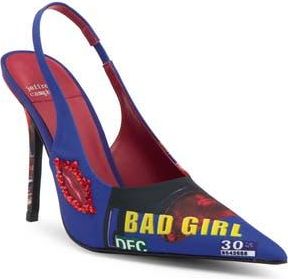 Jeffrey Campbell Surpass Slingback Pointed Toe Pump in Bad Girl Combo at Nordstrom Rack, Size 5