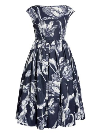 Erdem floral-print sleeveless midi dress - Blue