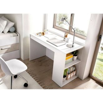 Dmora Escritorio Grigna, Escritorio multiusos, Mesa de oficina para pc, El plan de trabajo, 115x50 h74 cm, Blanco - Dmora