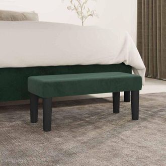 vidaXL Vidaxl - Banco De Terciopelo Verde Oscuro 70x30x30 Cm