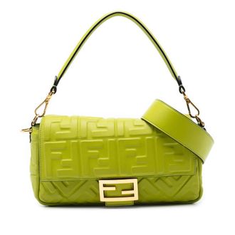 Fendi Pre-owned Fendi Zucca Embossed Leather Baguette Satchel Ladies 97120LXB6PMMYFDL
