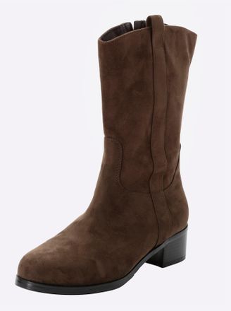 Sheego Stiefelette SHEEGO, Damen, Gr. 37, XXL-Schaft, braun, Polyester, Schuhe Stiefelette