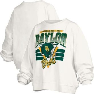 Pressbox Womens Pressbox White Baylor Bears Oversized Janice Retro Waist-Length Pullover Sweatshirt at Nordstrom, Size Xx-Large