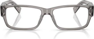 Prada 57mm Rectangular Optical Glasses in Transparent Grey B09Vf57 at Nordstrom