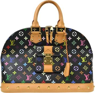 Louis Vuitton Alma Monogram Multicolor Black Canvas Handbag (Pre-Owned)