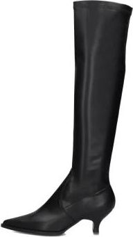 Lina Locchi Elegante AV 2501 Leren Laarzen - Dames - Laarzen met Hak - Zwart - 37 EU - Schoenen