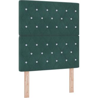 vidaXL Box Spring Bed with Mattress Dark green 80 x 200 cm Velvet Vidaxl