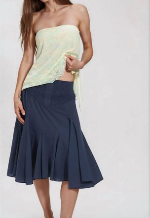 Free People Womens Frida Godet Midi Skirt In Poseidon