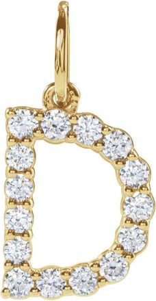 Diamond2Deal 14k Gold 1/4ct Lab-Grown Diamond Initial D Pendant