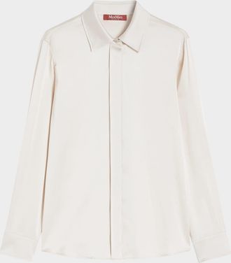 Max Mara Xero Button-Down Silk Satin Shirt