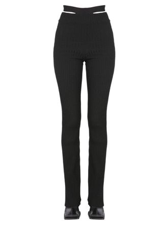 Andreadamo Ribbed Trousers With Cut Out Belt