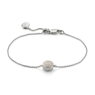 Monica Vinader Ava Diamond Button Bracelet, Sterling Silver