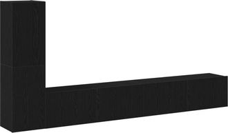 vidaXL Vidaxl - Conjunto de mueble de tv 3 pcs Roble negro 100 x 30 x 30 cm