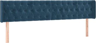 vidaXL Cabecero de terciopelo azul oscuro 203x16x78/88 cm vidaXL