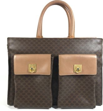 Celine Brown Leather Handbag Tote Bag (Pre-Owned)