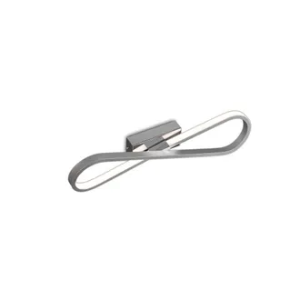 Netlighting Bucle Wall Lamp 20W LED 3000K 1750lm Chrome White Frosted Acrylic in Silver
