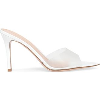 Gianvito Rossi Elle 85 Mules in White Plastic at Nordstrom, Size 34.5