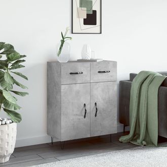 vidaXL Aparador De Madera De Ingenier&iacute;a Gris Hormig&oacute;n 69,5x34x90 Cm Vidaxl