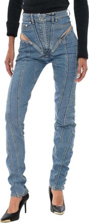 MUGLER Sky Blue Skinny High Rise Jeans
