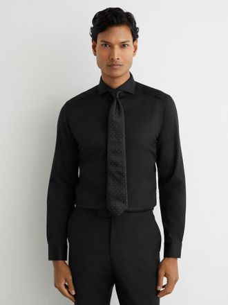 Reiss Black Storm Cotton-twill Two-fold-fit Shirt, 145