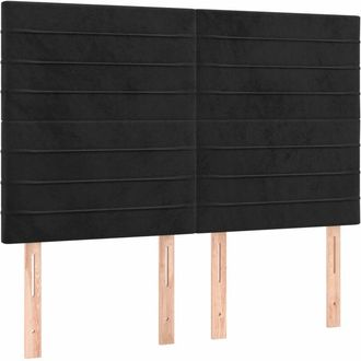 vidaXL Cabecero Con Luces Led Terciopelo Negro 144x5x118/128 Cm Vidaxl