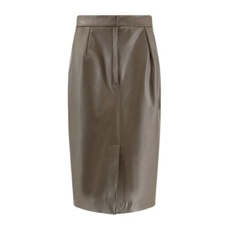 Stella McCartney Alter Mat Midi Rok - Dames - Midirokken - Bruin - L - Polyester - Rokken