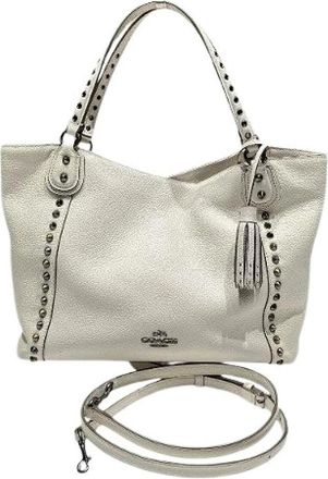 Coach Pre-owned Handbags, female, White, Size: ONE SIZE Pre-owned Leather Handbag