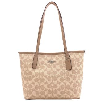 Coach Beige Pvc Tote Bag (Pre-Owned)