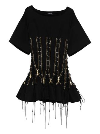 Undercover zip-detail mini dress - Black