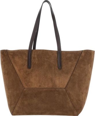 Brunello Cucinelli Duo Tote Bag - Dames - Shoppers - Bruin - ONE Size - Su&egrave;de - Tassen