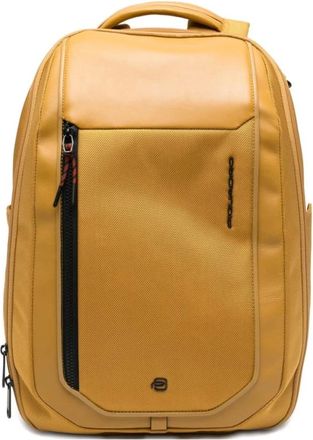 Piquadro Backpacks - Heren - Rugzakken - Geel - ONE Size - Leer - Tassen