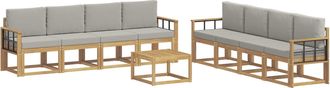 vidaXL Conjunto De Sof&aacute;s De Exterior 9 Uds. Blanco Y Gris Claro Vidaxl