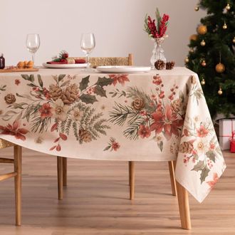 Mint Mantel navidad algod&oacute;n flor 155x155 cm