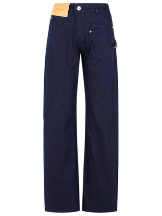 J.W.Anderson Workwear Cotton Pants With Blue Twisted Leg