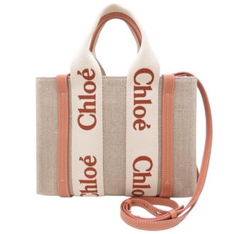 Chlo&eacute; Linen Leather Handbag (Pre-Owned)