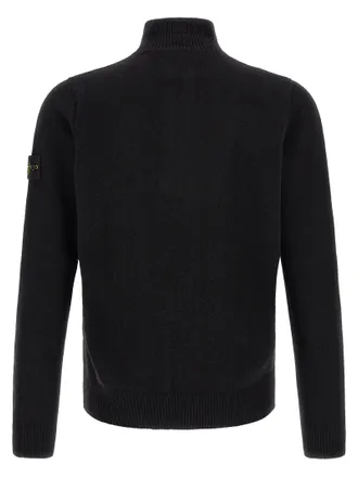 Stone Island Virgin Wool Cardigan - Black