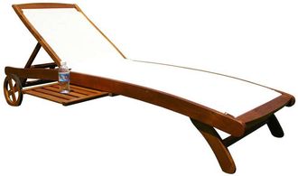 COSMA Cosma - Tumbona Ajustable Con Ruedas De Madera Y Tejido Mod.texty