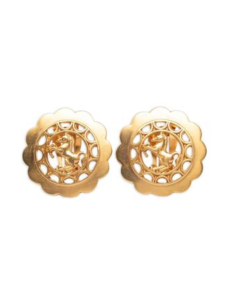 Herm&egrave;s 20th Century Gold Plated Bijouterie Fantaisie Clip on Earrings costume earrings