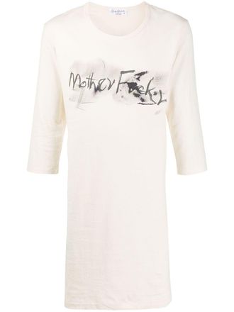 Yohji Yamamoto T-shirt con stampa - Toni neutri