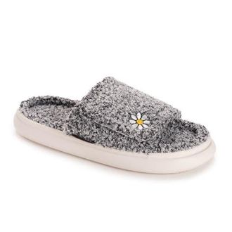 Muk Luks Womens Gael Slide Slipper in Black Daisy at Nordstrom, Size Medium