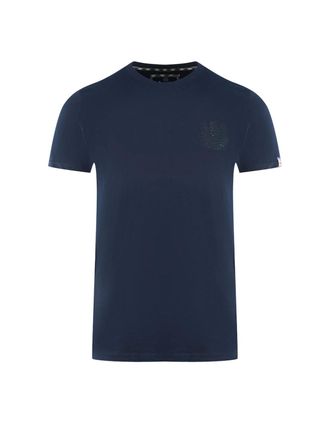 Aquascutum Mens Aquascutum London Tonal Aldis Logo Navy Blue T-Shirt - Size: 38