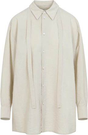 Christophe Lemaire Lang overhemd met strik - Dames - Overhemden - Beige - S - Overhemden