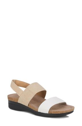 Drew Maeve Slingback Sandal in Natural/White Combo at Nordstrom, Size 7.5