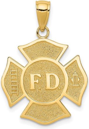 Diamond2Deal 10k Yellow Gold Fire Dept. Maltese Cross Pendant