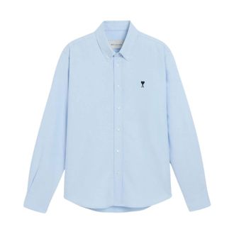 Ami Heren, Overhemden, Blauw, Maat: XL Katoen