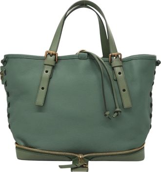 Chloé Green Leather Tote Bag (Pre-Owned)