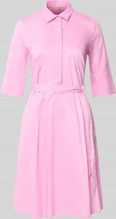 Christian Berg Knielanges Hemdblusenkleid mit Bindeg&uuml;rtel in Pink, Gr&ouml;&szlig;e 34