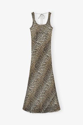 Ganni Mixed Leopard Print Maxi Dress - Size 10/12 Viscose