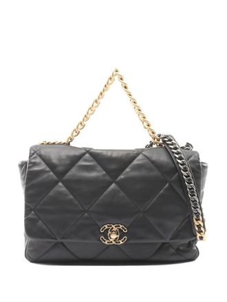 Chanel Borsa a spalla 19 con battente e catena 2021 - Nero