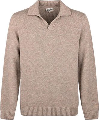 MC2 Saint Barth Covent Polo - Heren - V-hals truien - Beige - M - Wol - Truien & Vesten